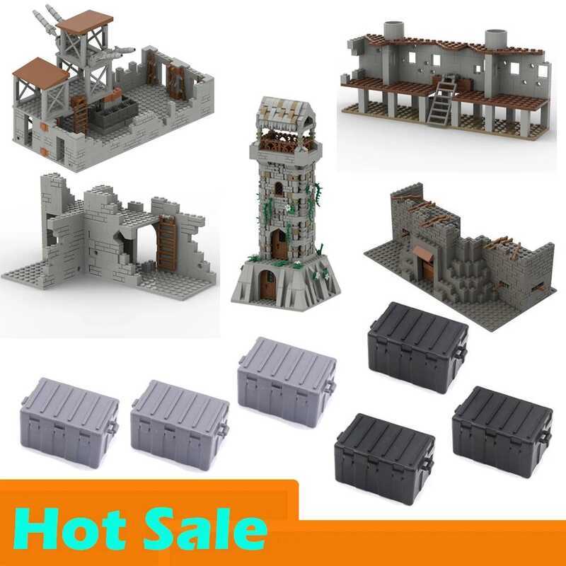 C Ww2 Military Army Soldiers World War 2 Abandoned House Building Bloc Model Bric For Soldier Figur