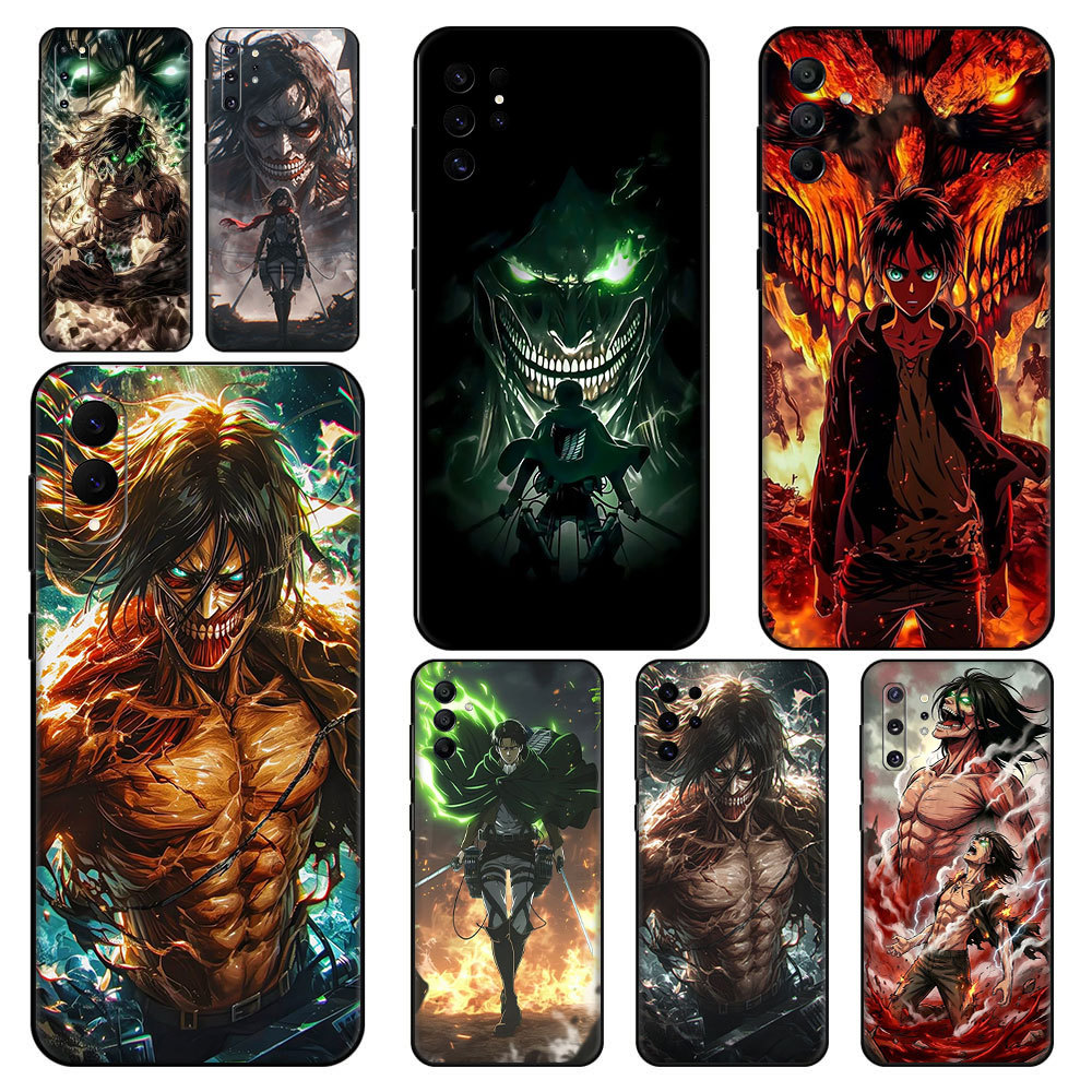 สําหรับ Samsung S7 Edge S8 Plus S9 S10 S10E Lite S20 Ultra การ์ตูนโจมตีบน Titan Eren vz.1 TPU ซิลิโค