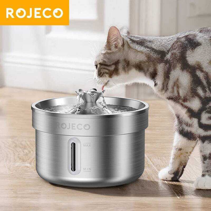 C ROJECO Stainless Steel Pet Drinking Fountain Automatic Cat Water Fountain Smart Pet Water Dispens