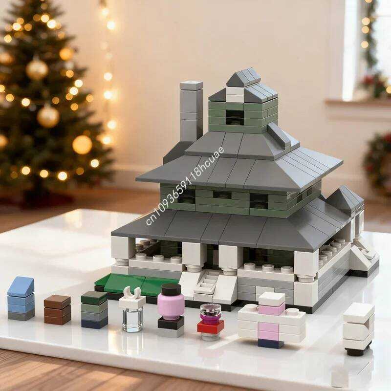 C 377Pcs MOC Regular Show Pop S House Microscale Model Building Christmas Gifts Bloc Toy Architectu