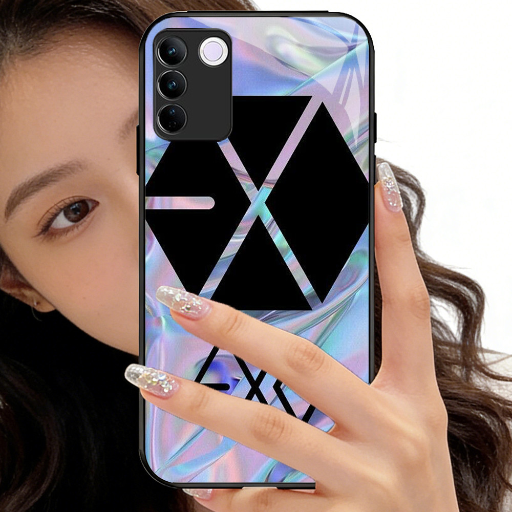 O-16 EXO ฟิลิปปินส์กระจกนิรภัยเคสโทรศัพท์ VIVO V30 V29 V29E Y100 T3 V23E Y200E Y200 V27 V23 V27E Pro