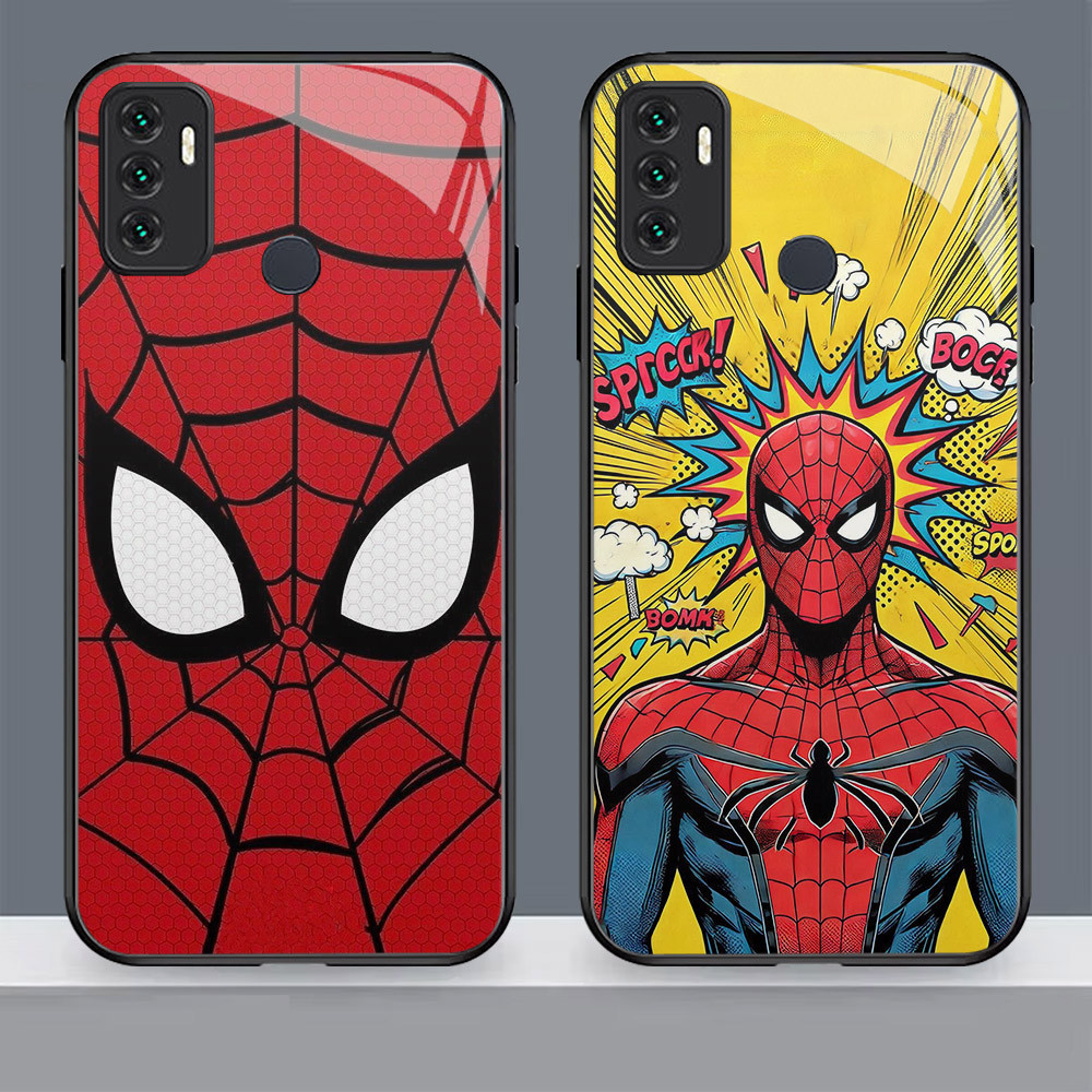 N-9 Spider-man HD Glass Casing สําหรับ OPPO Reno 6 A33 A31 A53 A91 6Z 5 3 4 A32 A53S 5G กรณี