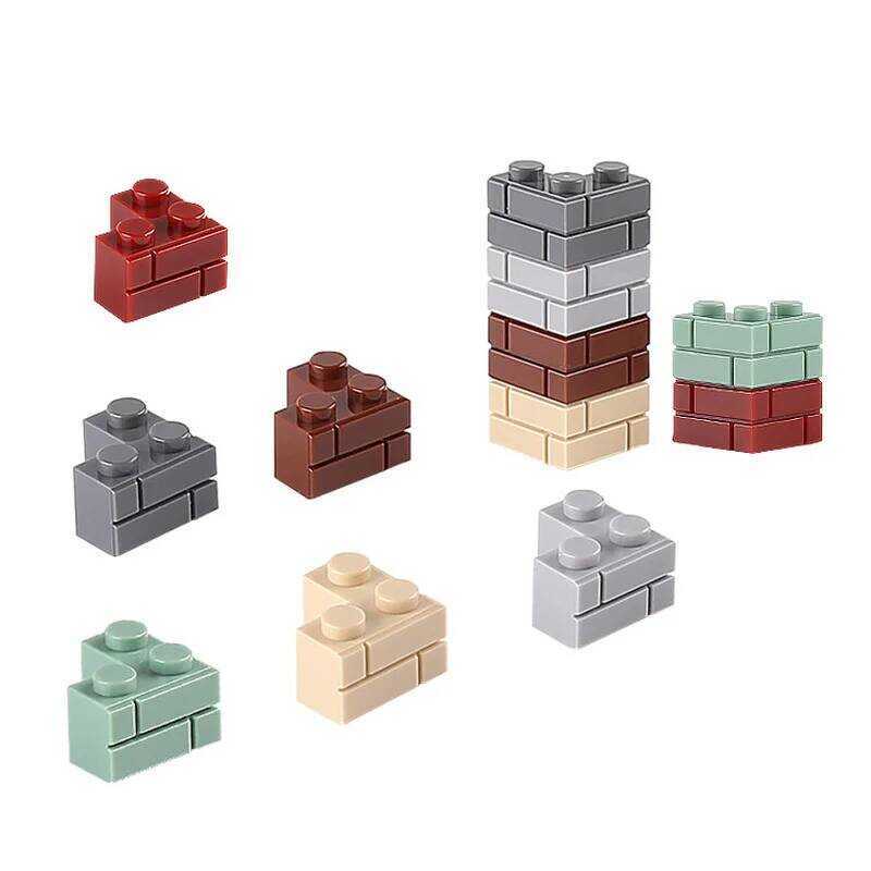 C Moc Brick Modified 1X2x2 With Masonry Profile Brick Profile Wall Build Block DIY Enlighten Assemb