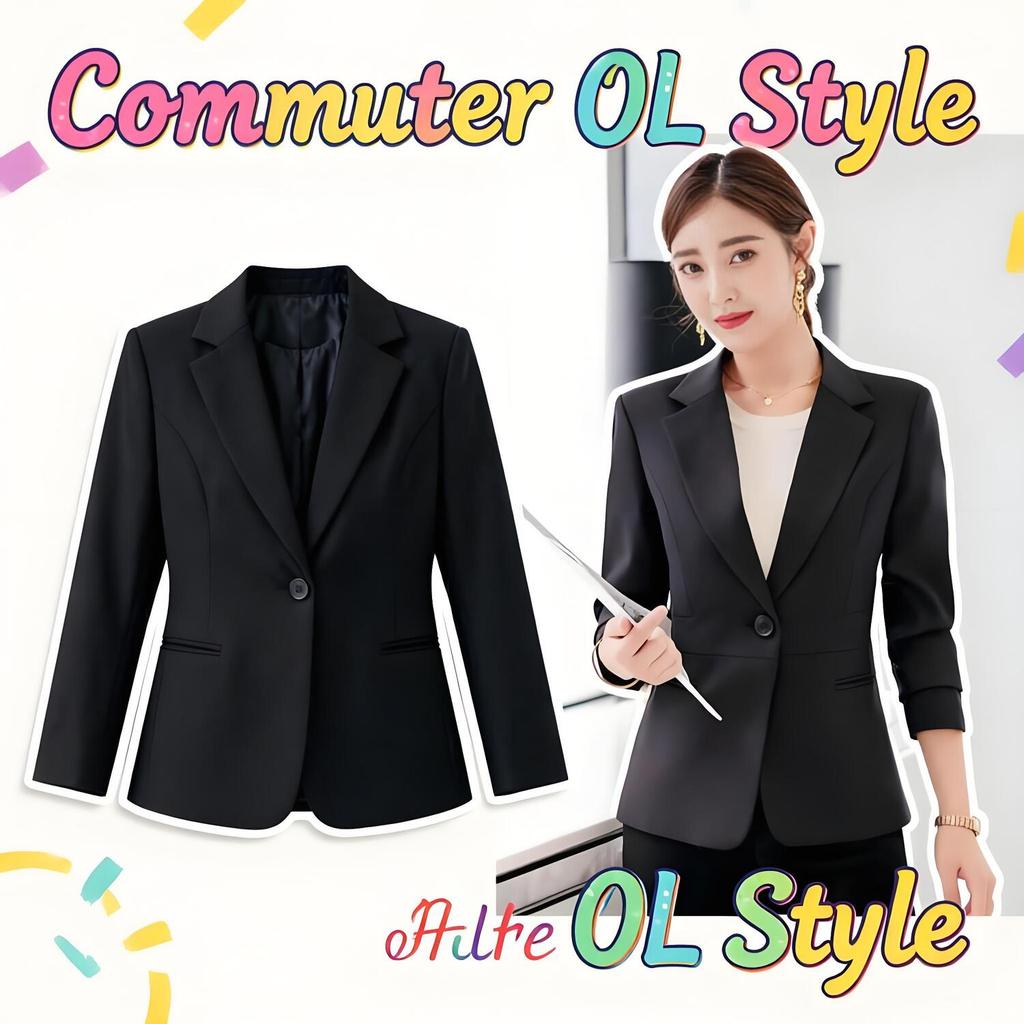 Premium Design Women's Blazer Versatile Outerwear Single-breasted for Job Interview Seekers