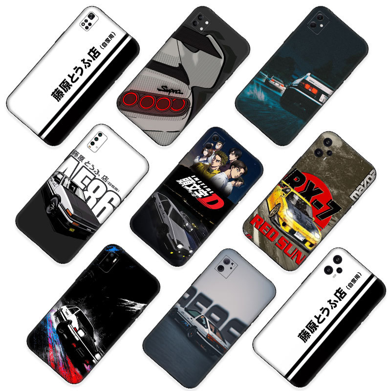 สําหรับ Redmi หมายเหตุ 7 Pro 8T 9S Max 9T 10 Racing อะนิเมะเริ่มต้น D AE86 vz.2 TPU ซิลิโคนสีดําป้อง