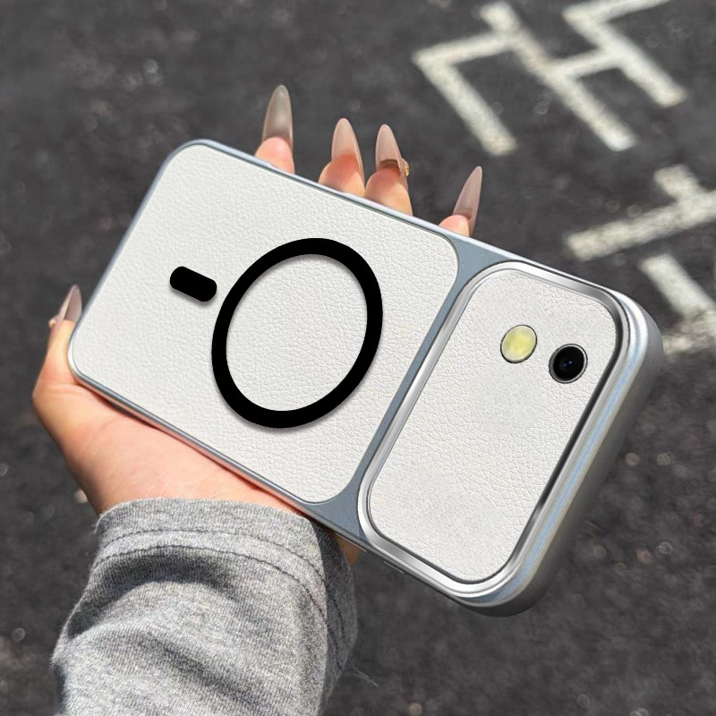 สําหรับ Vivo Y02 Y02A y02T เคสโทรศัพท์ใหม่ high-end หนังแถบแม่เหล็กไร้สายชาร์จแหวนกระจกหน้าต่างขนาดใ