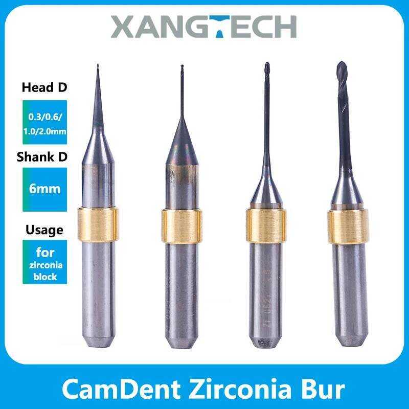 C Sdm5t/Cdm5g Camdent DC Milg Burs Dental Zirconia Drill Tools 0.3/0.6/1.0/2.0Mm D6 For Lab Use