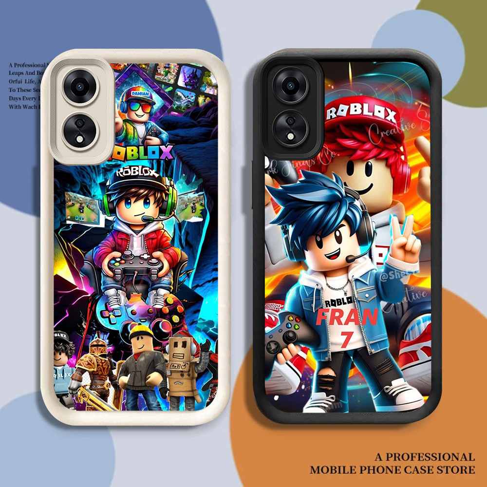 เคสสําหรับซิลิโคนสีดํา OPPO RENO 2F 2Z A5X 13F 2025 A5 A5i PRO 5G FB-38 Roblox