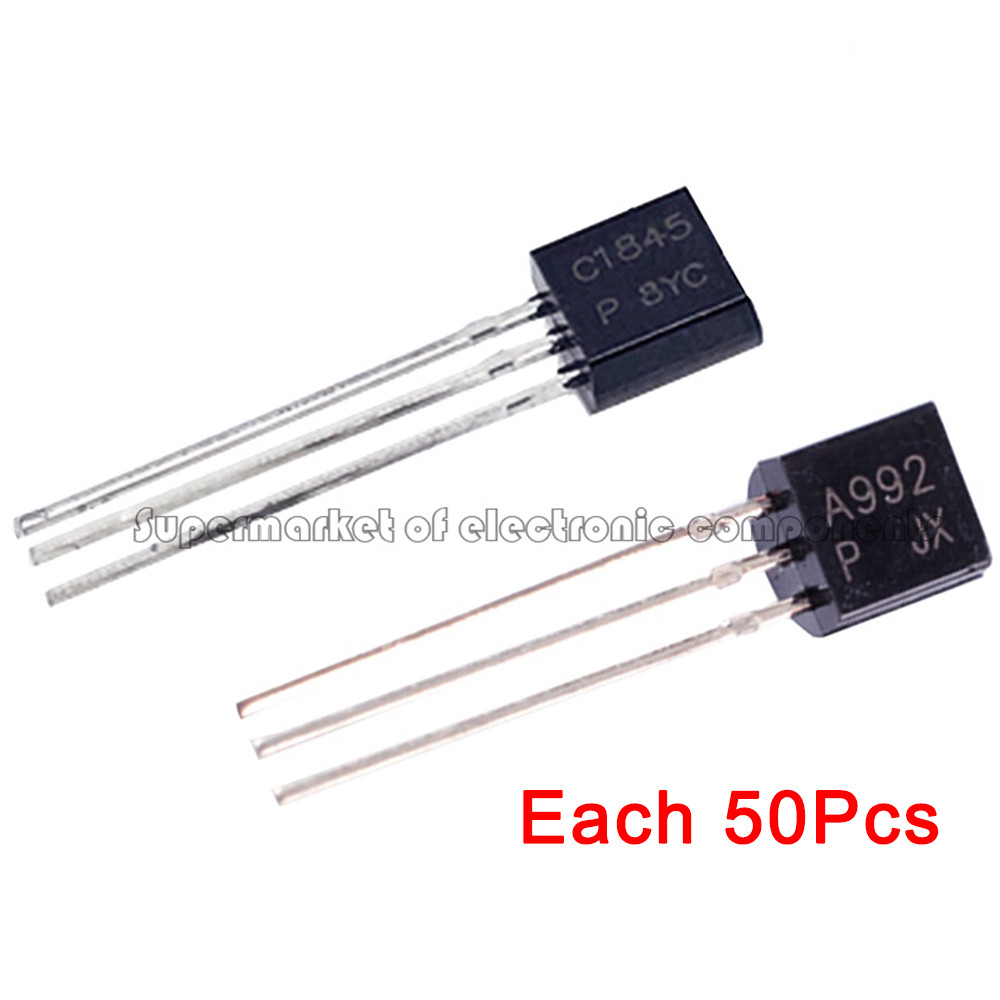 100PCS 2SA992 TO-92 2SC1845 TO92 50 คู่ (50PCS A992 + 50PCS C1845) Hi-fi หลอดใหม่เดิม