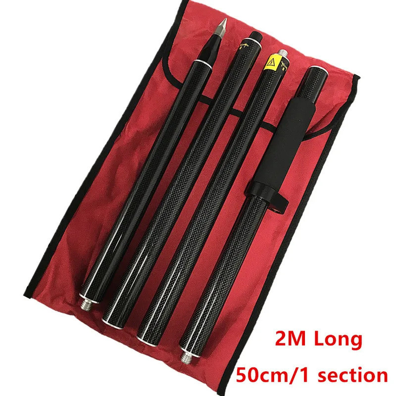 2024 ความยาว 2M GPS Prism Pole Carbon Fibre Survey GNSS RTK SURVEYING TYPE 4 เสา 5/8 ด้ายฟองน้ํา gri
