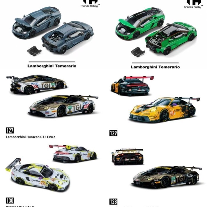TH 1/64 Porsche 911 Lamborghini Alloy Model
