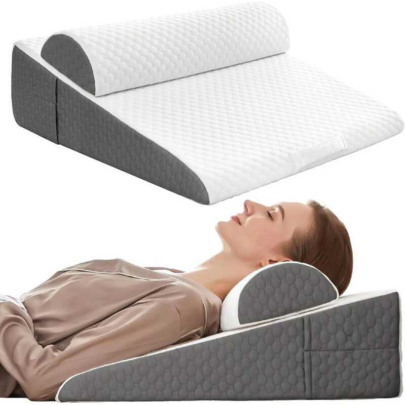 C Bed Wedge Pillow For Sleeping Memory Foam Triangle Pillow High Density Memory Foam Breathable Fab