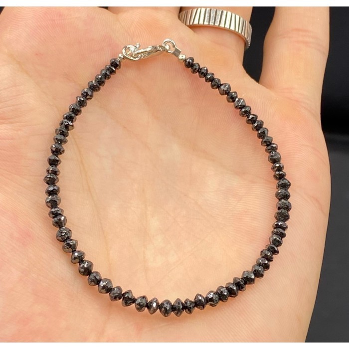 natural black daimond 2-3mm beads beautiful bracelet