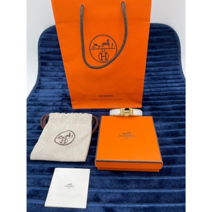 กำไล Used Hermes CLIC H BLANC Size PM