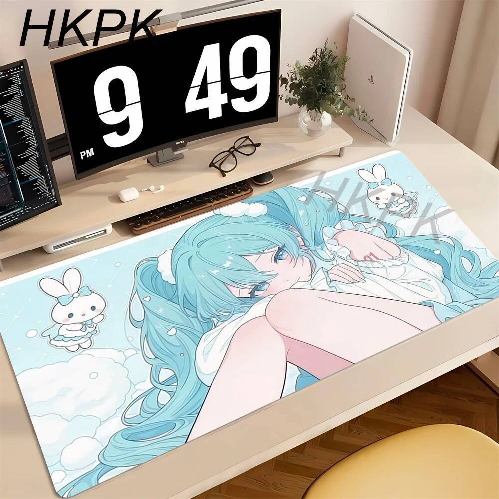 Anime Mouse Pad Gamer คีย์บอร์ด Pad โต๊ะ H-hatsune Miku เมาส์พรมยาง Tapis Souris Gaming Notbook ประณ