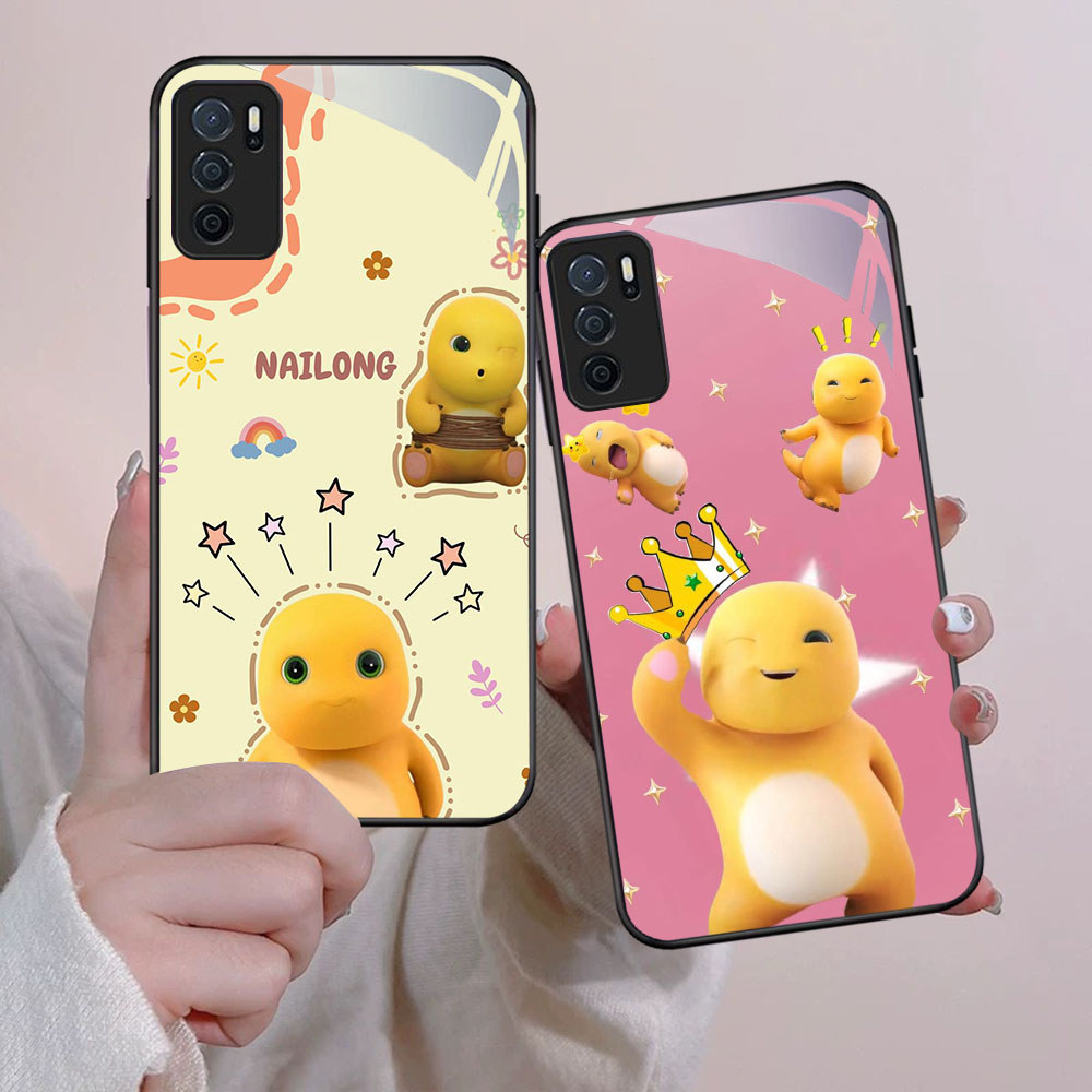 FB-23 Nailong HD Glass Case Casing Kaca สําหรับ Realme Narzo 3 C35 6i 7 20 20A C65 10A 3i 10 Pro