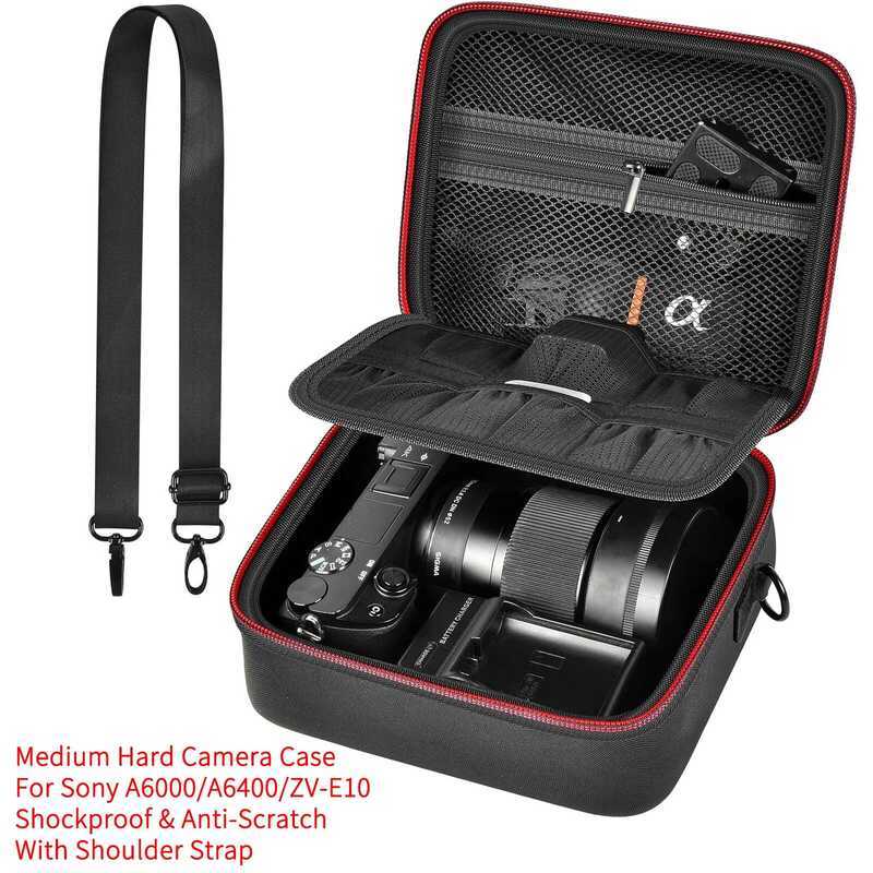 C Hard Camera Case For Sony Zv-E10 A6400 A6000 A6100 A6600 A6500 Medium,Kit Lens Only,Protective Wi