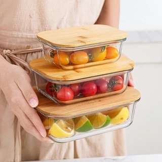 กล่องอาหารกลางวันเตาอบไมโครเวฟ, แก้ว Borosilicate สูงกล่องเก็บของสด