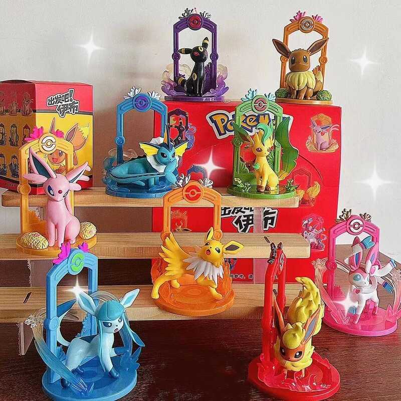 C Pcs Eevee Evolution Figure Set, Eevee Sylveon Espeon Glaceon Leafeon Anime Model Toys Collection