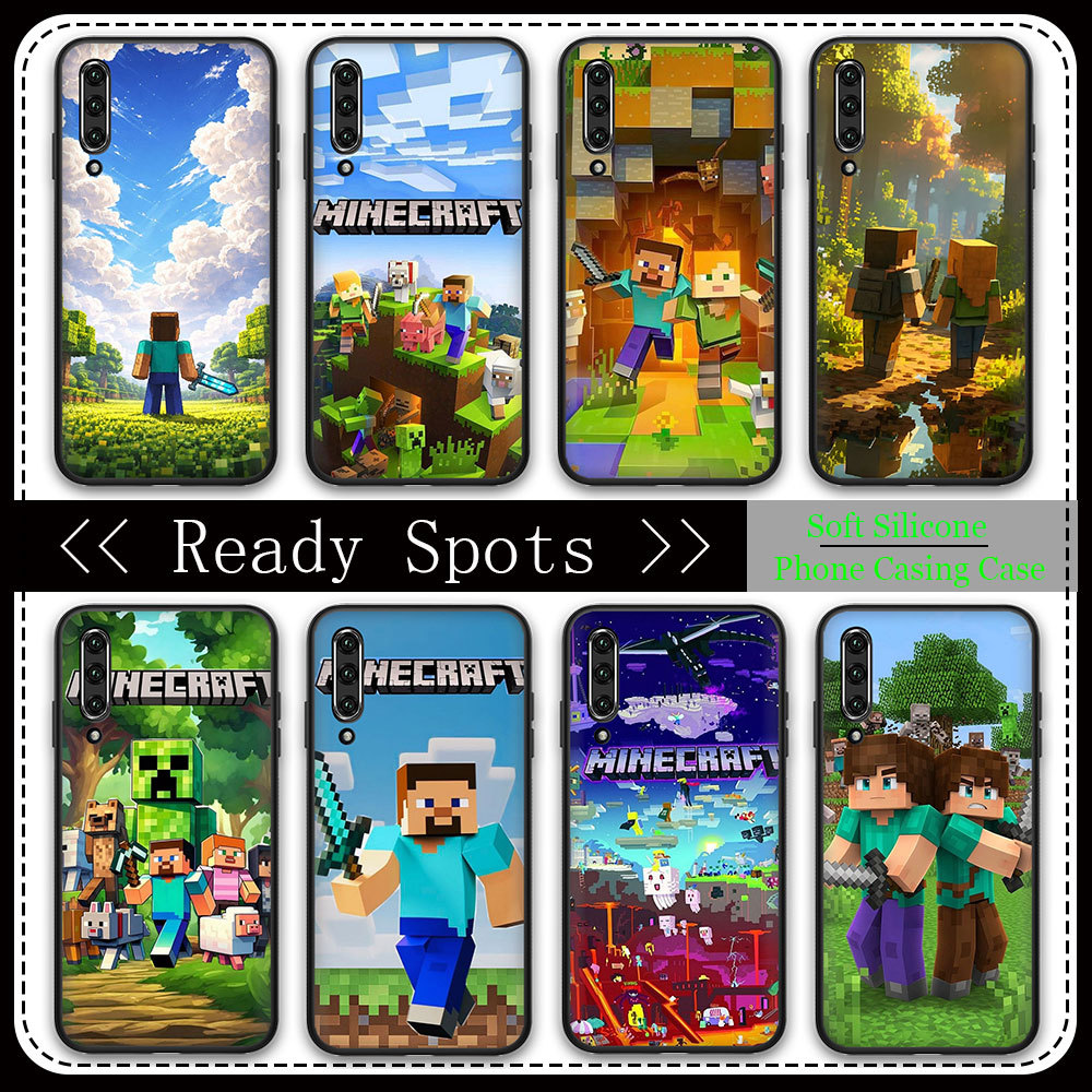Realme 5 5i 5s 6i 5Pro 6 6S 6Pro Q XT X2 K5 3 3Pro TPU ฝาครอบสีดํา Soft Case 5N3L Minecraft โทรศัพท์
