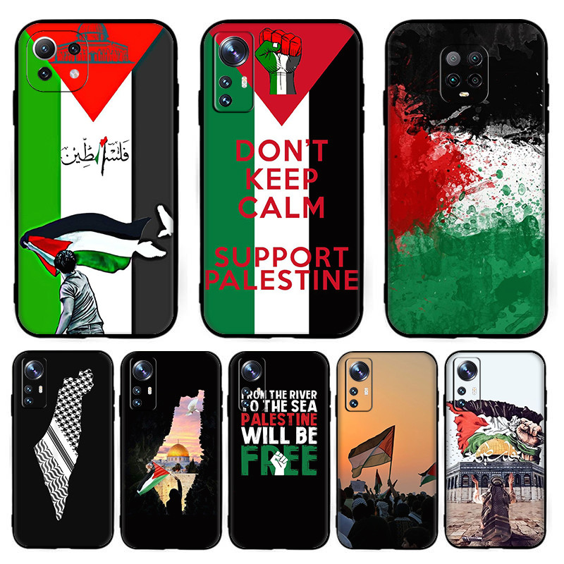 สําหรับ Xiaomi POCO F5Pro C65 C55 F5 X5Pro X5 M6 F6 Pro Palestine TPU สีดําซิลิโคนอ่อนเคสโทรศัพท์ 4Y