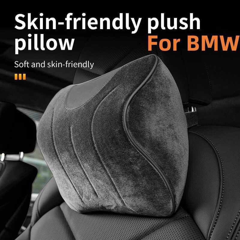 C Premium Plush Car Neck Pillow Soft Touch Driving Rest Port For BMW 3 Series (E0/F30) 5 Series (E6