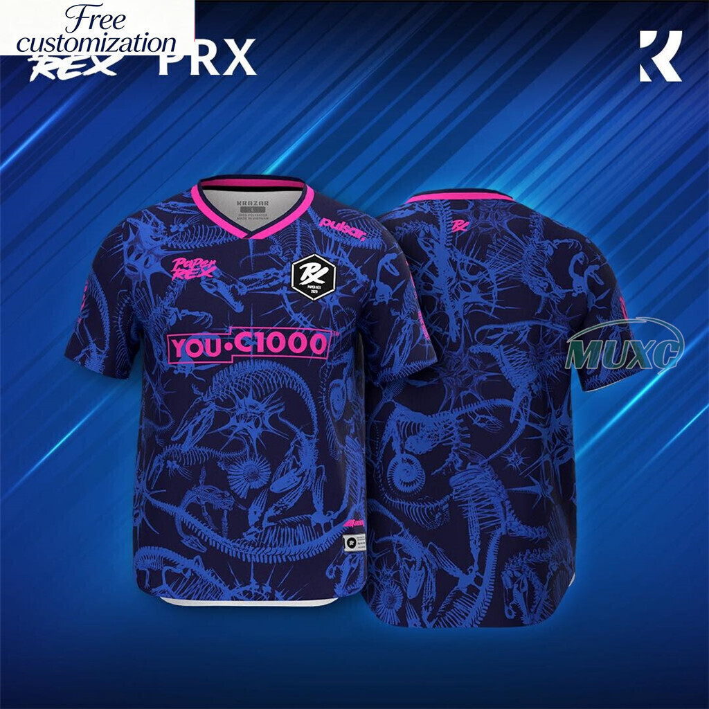 ใหม่กระดาษ Rex DinoGlitch Jersey 2026 27 Series ชุด VALORANT Esports Club PRX แฟชั่น Tees ชาย F0RSAK