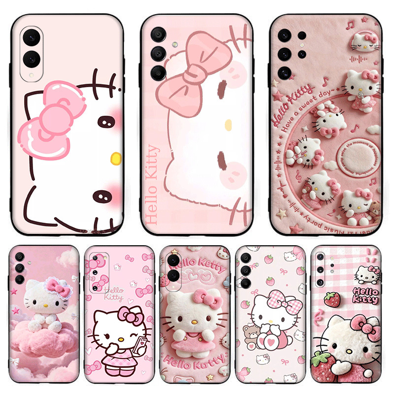 SAMSUNG สําหรับSamsung A07 A17 A56 A36 A26 S25 Fe Edge Plus Ultraความเข้ากันได้เคสโทรศัพท์TPUเคสนิ่มฝาครอบป้องกันน่ารักการ์ตูนHello Kitty kt.3