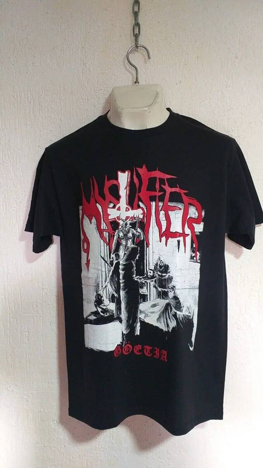 Mystifier Goetia T เสื้อโลหะสีดํา Blasphy Sarcofago Beherit Goatlord