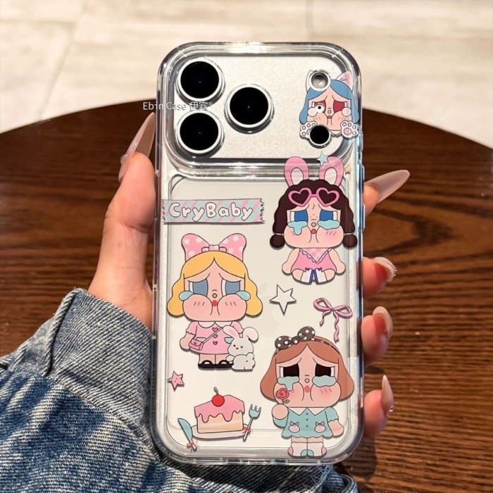 ขนมหวานร้องไห้ Baby iPhone17Air เคสโทรศัพท์ 16Promax โปร่งใส 15Plus/14P/13/12/11 น่ารัก