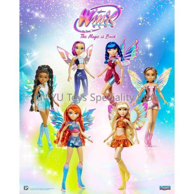 C Original 2025 Winx Club 6 Fairy Fashion Dolls 10.5 Inch With Wings Shimmering Outfits Collectible