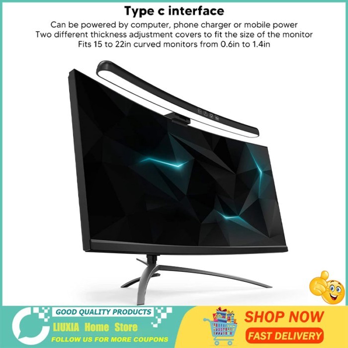 โคมแขวนจอคอม โคมไฟตั้งโต๊ะ LED สำหรับหน้าจอ PC บาร์แขวนไฟ ไฟจอคอ อ่านหนังสือ พร้อมตัวควบคุมแสง และ