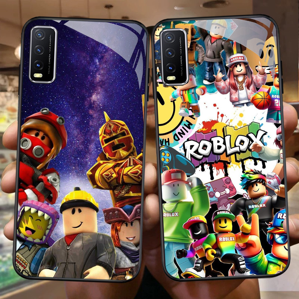 FB-42 Roblox หุ่นยนต์บล็อก HD แก้วกรณีปลอก Kaca สําหรับ VIVO Y50 S1 Y20s Y30 V15 Y20i V27E Y20 Pro