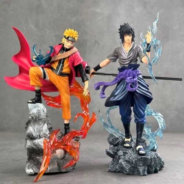 C 2026 Naruto Anime Figure Uzumaki Naruto Uchiha Sasuke Action Model Pvc Statue Desop Ornament Coll