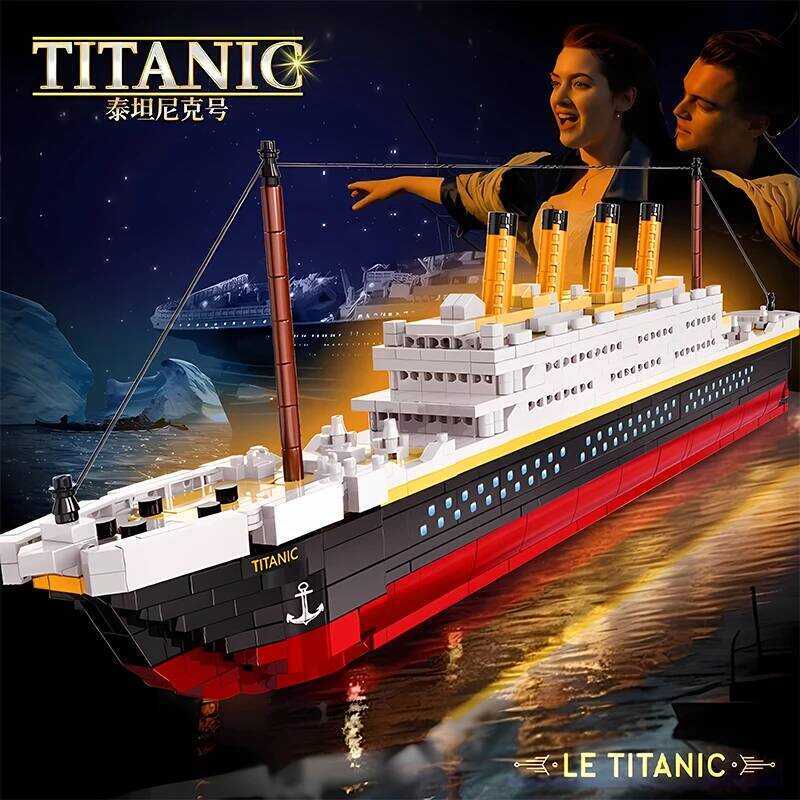 C Micro Particle City Building Bloc Giant Cruise Ship Titanic Model Boat Building Bloc Children Toy