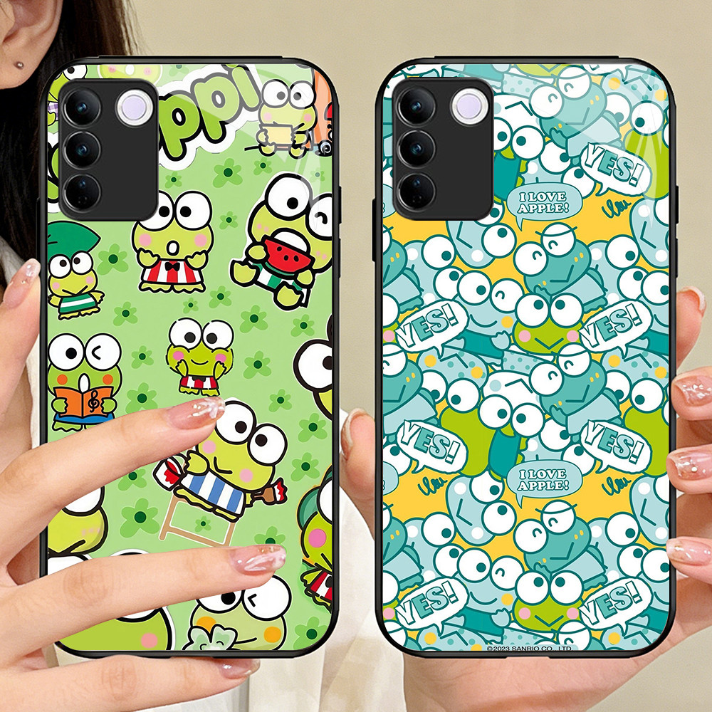O-39 Sanrio Keroppi กระจกนิรภัยเคสโทรศัพท์ VIVO V30 V29 V29E Y100 T3 V23E Y200E Y200 V27 V23 V27E Pr