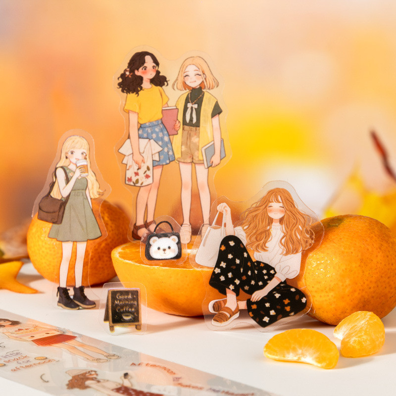 1 ชิ้น DIY ตกแต่งเทปกาวญี่ปุ่นสาวรสส้ม Washi เทป Masking Tapes สติกเกอร์เครื่องเขียน
