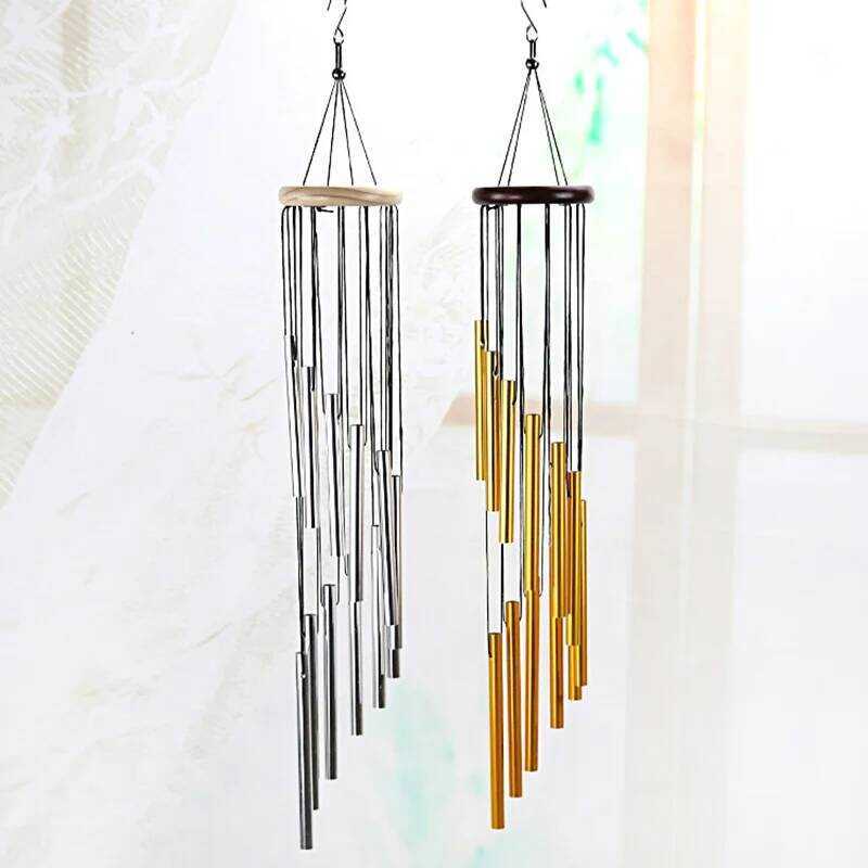 C 12 Tubes Aluminum Alloy Wind Chimes With Hook Gold/Silver/Color Bells For Outside Home Wedding Pa