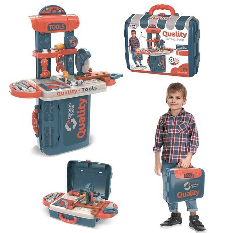 C 3In1 Kids's Toolbox Engineer Simulation Repair Tools Pretend Toy Drill Screwdriver Tool Kit Play