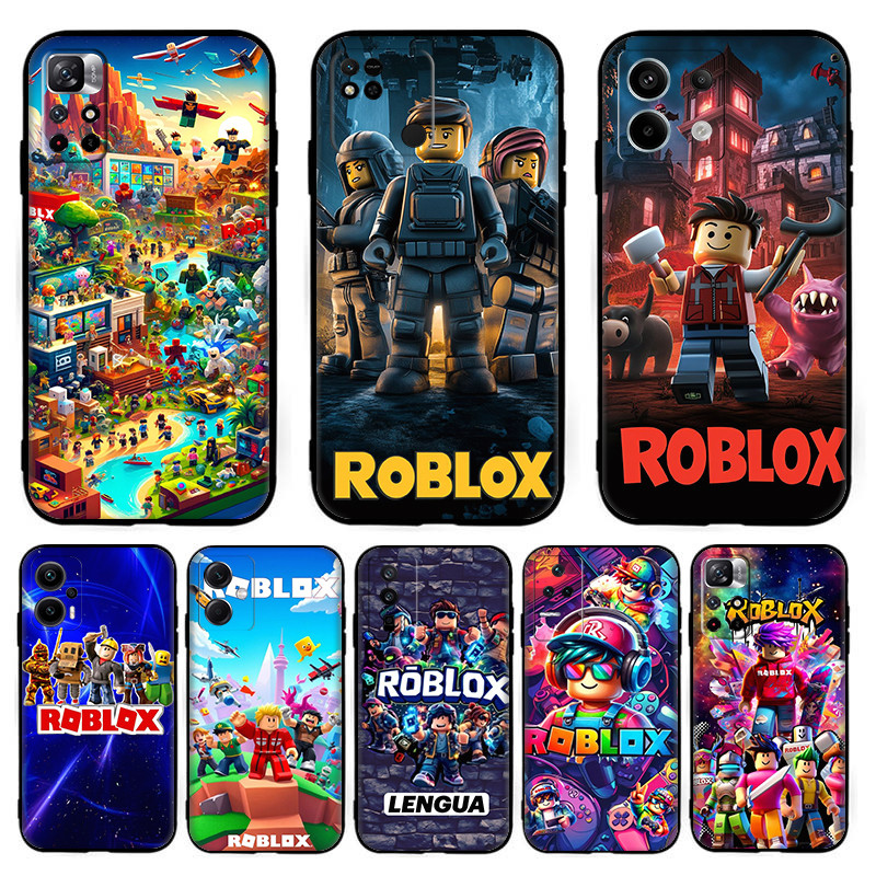 สําหรับ Redmi 10X 10c 10 11A 12C 12 13 13C A1 A2 Cool การ์ตูนอะนิเมะ roblox นุ่มสีดํา TPU ซิลิโคนเคส