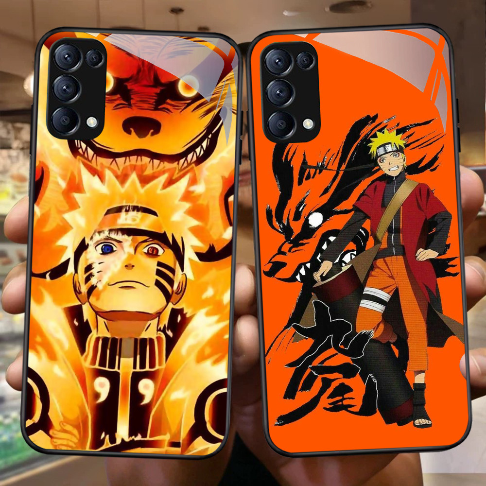 FB-49 Uzumaki Naruto HD แก้วกรณีปลอก Kaca สําหรับ OPPO Reno F17 A5 A3S 4F A16E A16K A12E A93 A7 4 Pr