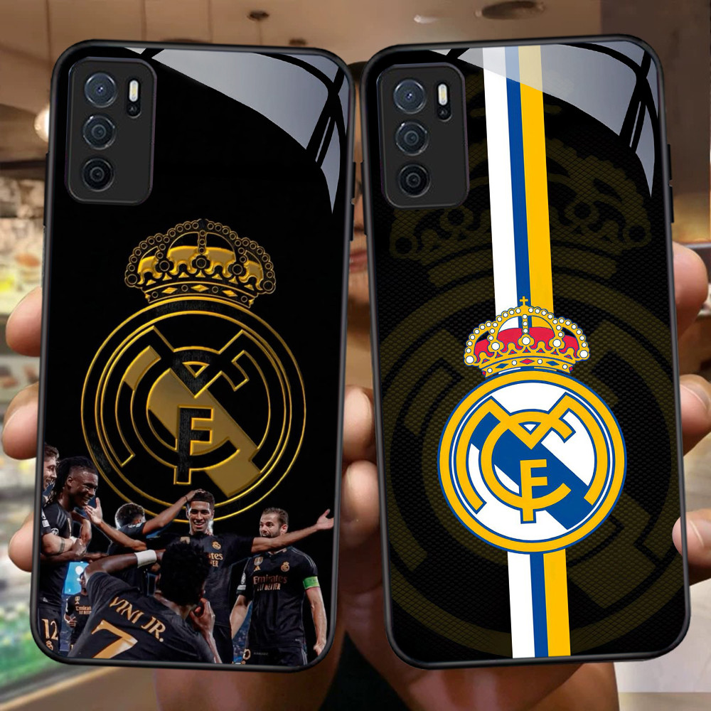 FB-36 Real Madrid Club Football HD Glass Case Casing Kaca สําหรับ Realme Narzo 3 C35 6i 7 20 20A C65