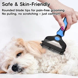 Benepaw 3 in 1 Grooming เครื่องมือ Undercoat Rake Dematting Comb Deshedding แปรงสําหรับสุนัขแมว All Coat ประเภทพับได้