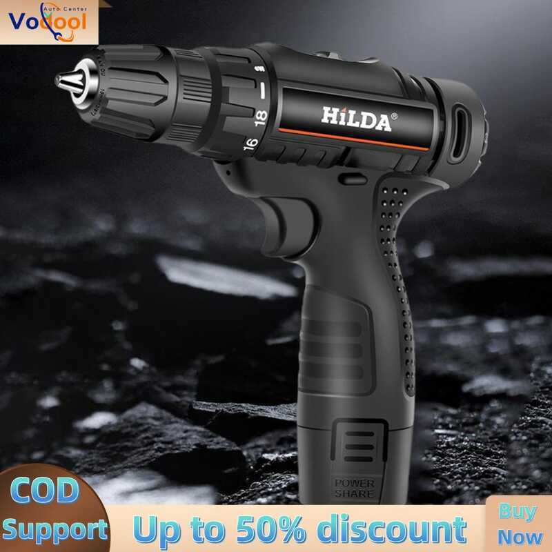 C [Vodool Auto Center] Cordless Mer Drill Tool 2 Variable Speed Electric Screwdriver Driver Tool Fa