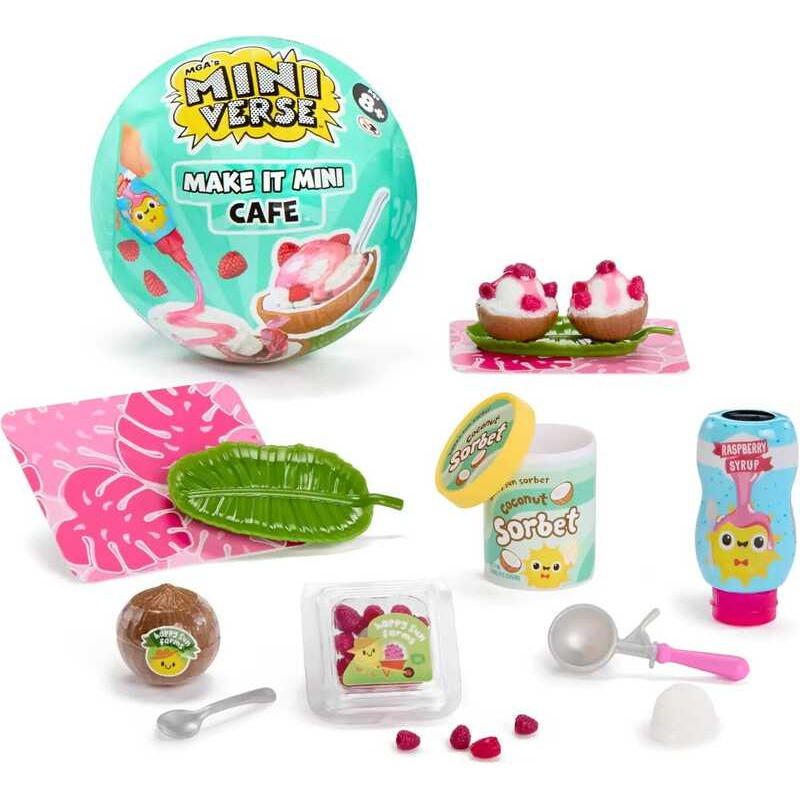 C Mga's Miniverse Make It Mini Cafe Series 6 Bd Bo Toys Mini DIY Resin Play Replica Food NOT Edible