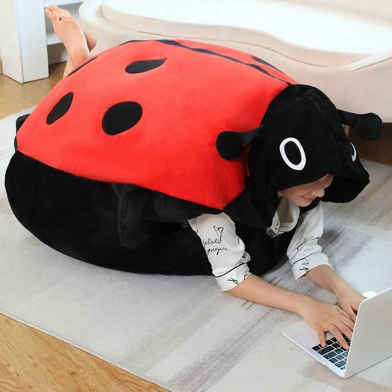 C Giant Creative Beetle Plush Pillow Huge Size Ladybug Clothes Cosplay Insect Shell Toys Stuffed So
