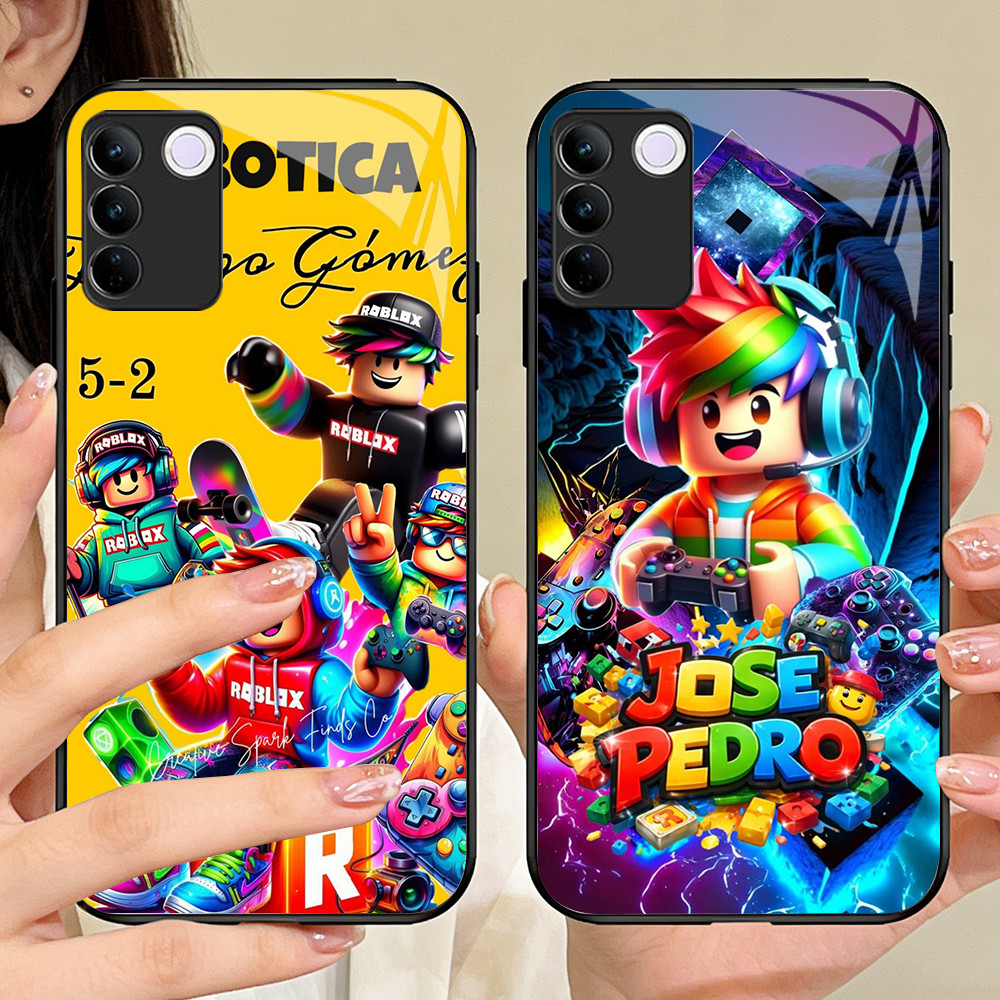 O-38 Roblox Noob กระจกนิรภัยเคสโทรศัพท์ VIVO V30 V29 V29E Y100 T3 V23E Y200E Y200 V27 V23 V27E Pro L