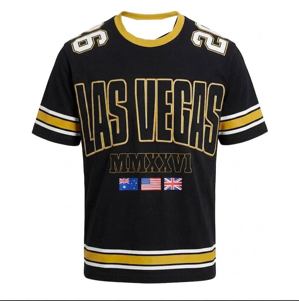 Las Vegas 2026 Retro Sport Style Y2K Family Matching Jersey Star Chasing เสื้อยืดเหมาะสําหรับสวมใส่ท