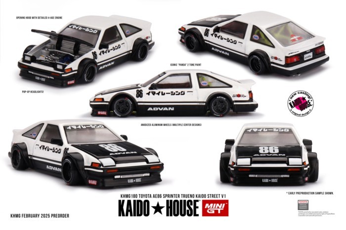 [现货]Kaido House x Minigt 1:64 .CoriyamaAE86 Sprinter Trueno 180