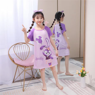 Affordable Kids Teen's Short Sleeve Round-Neck Sleepwear Adorable Unicorn Girls' Nightie for 4 - 5 years